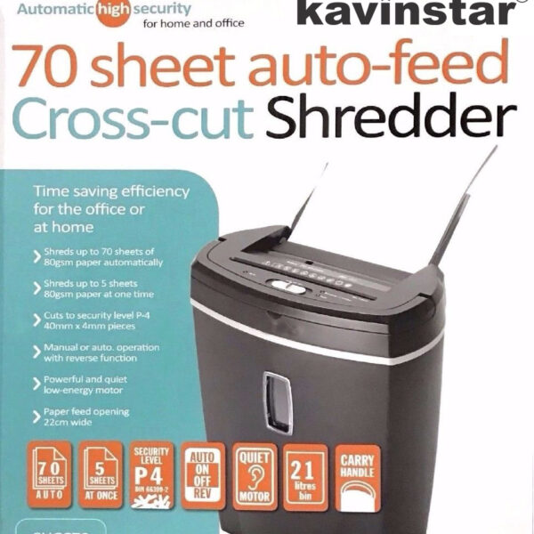 Kavinstar 755 AFX Auto Feed Paper Shredder Machine Shred Upto 75 Sheets Sequentially in Auto Mode Upto 5 Sheets