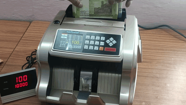 mix note value counting machine with fake note detector